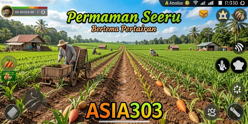 Screenshot ASIA303 menunjukkan keseruan bertani dengan teman-teman.