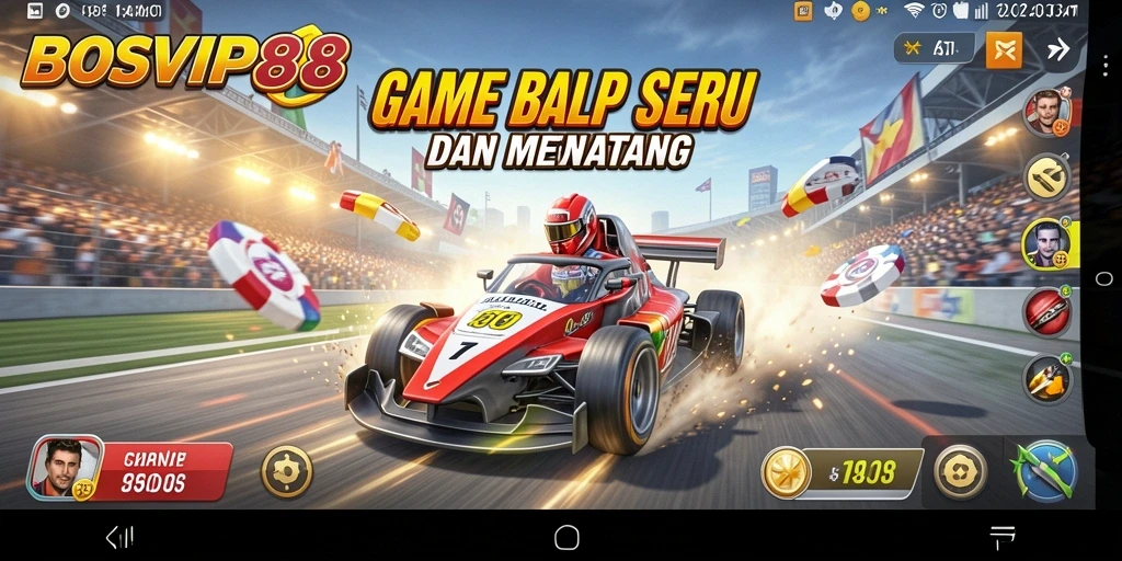 Tampilan gameplay balapan seru di BOSVIP88 yang menegangkan.