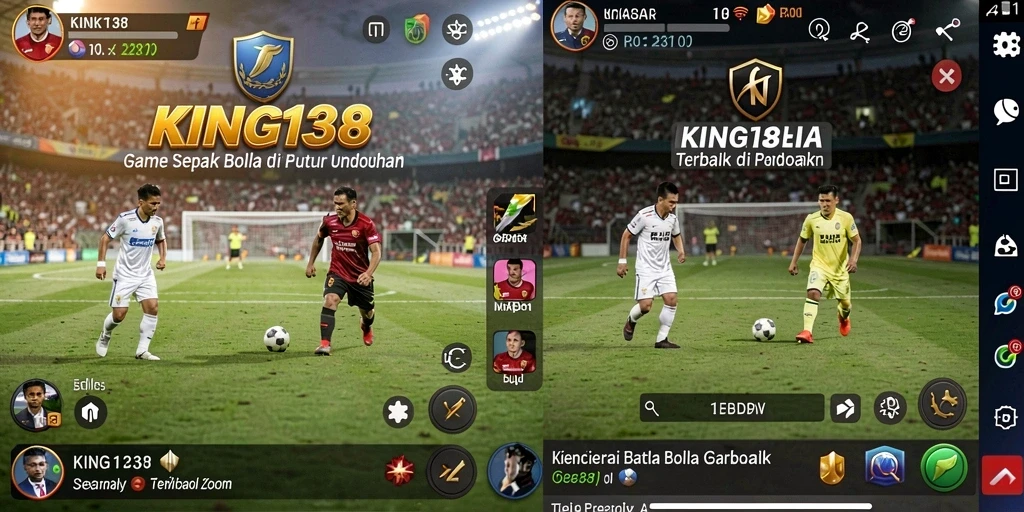 Screenshot KING138 menampilkan pertandingan sepak bola seru dan realistis.