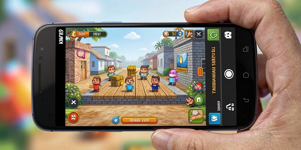 Tampilan gameplay KM789 yang menantang dan penuh warna.