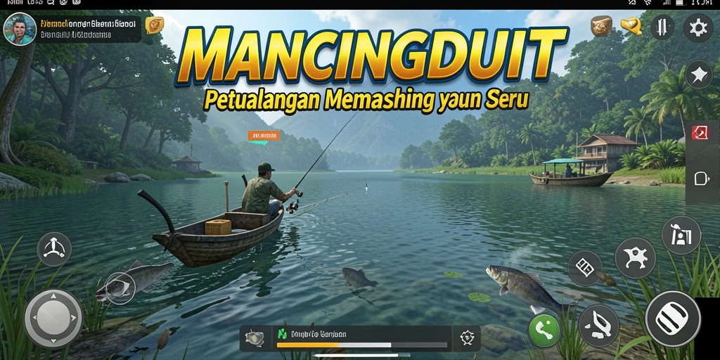 Screenshot MANCINGDUIT menampilkan pengalaman memancing yang mendebarkan.