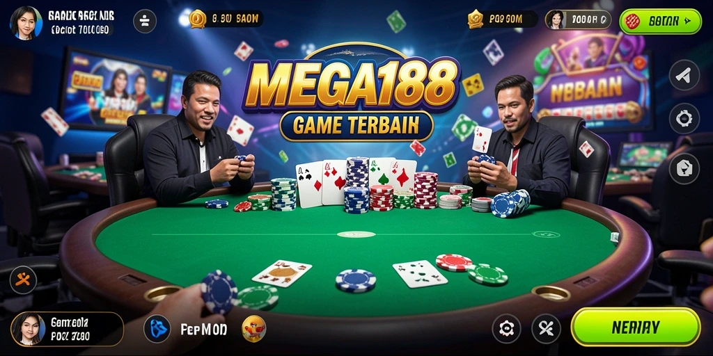 Tampilan menarik saat bermain poker di MEGA188.