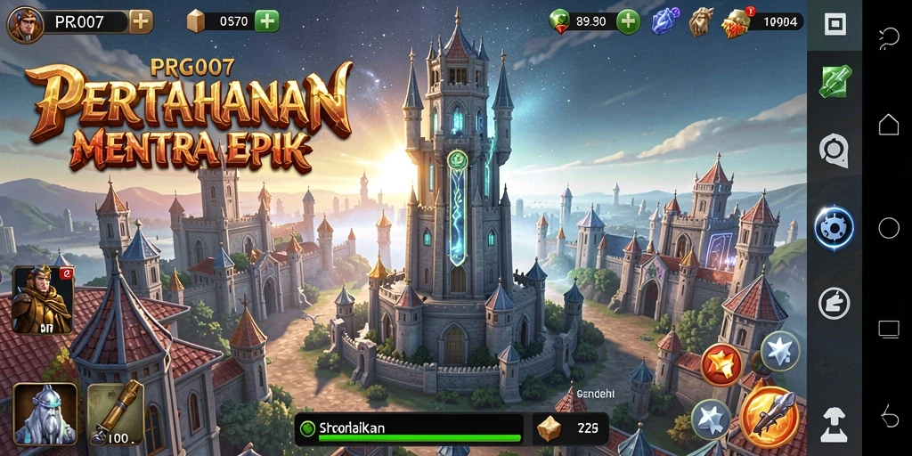 Tampilan mendebarkan dari gameplay Tower Defense PRG007.