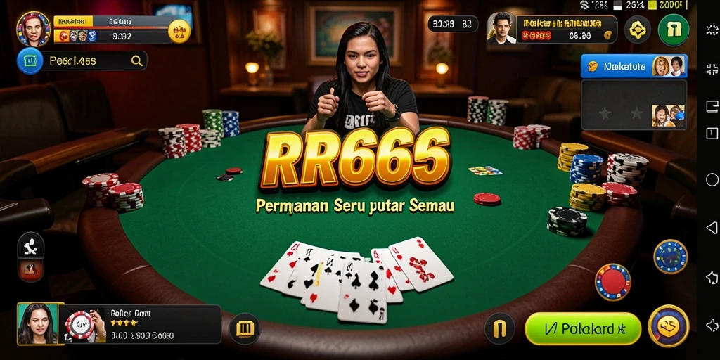 Tampilan gameplay RR666 saat bermain Poker online yang seru.
