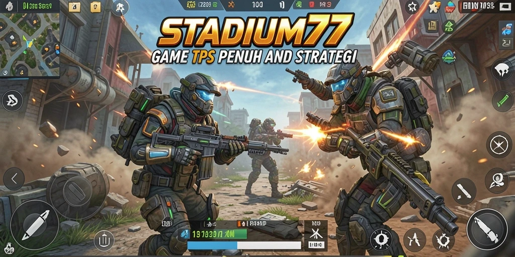 Gameplay mendebarkan di STADIUM77 saat bertarung di arena.